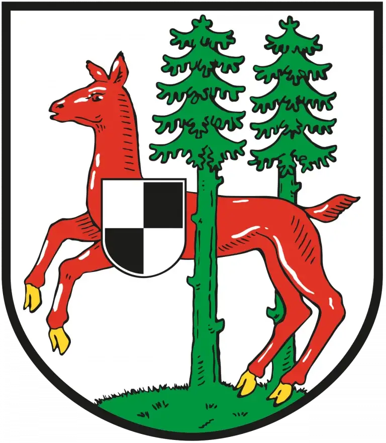 Das Wappen der Stadt Rehau in Oberfranken